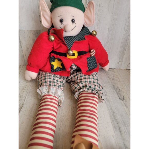 Large vintage elf weighted doll Bell home decor plush xmas - Picture 3 of 8